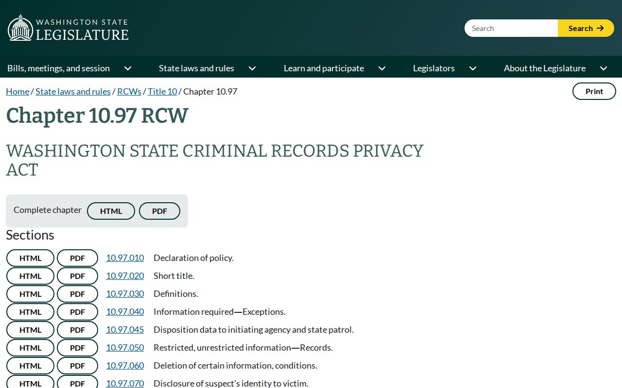 Island County criminal records privacy law