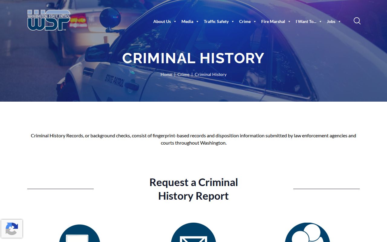 Island County criminal history Washington State Patrol guidance