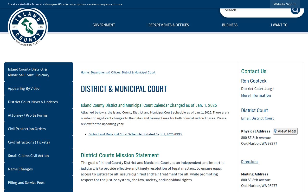 Island County criminal court cases at District and Municipal Court