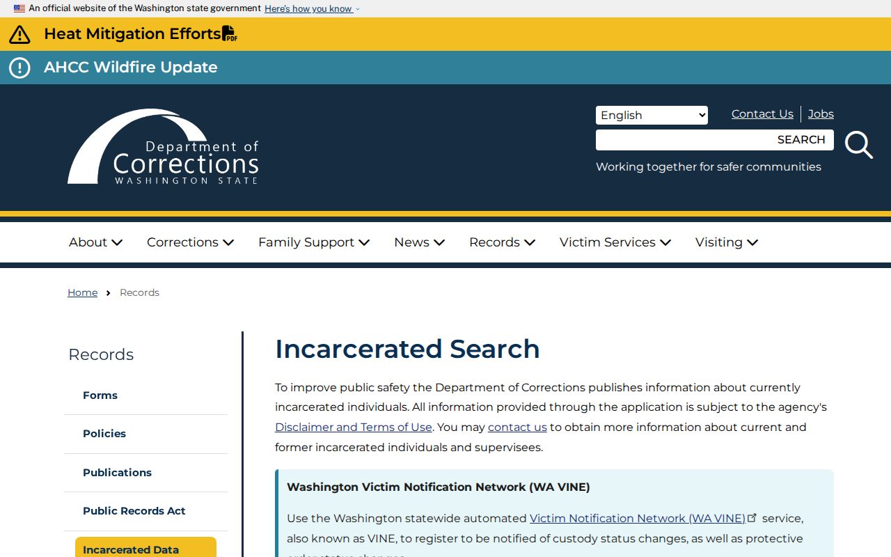 Oak Harbor criminal history search for state incarcerated individuals